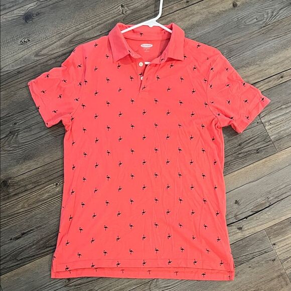 Old Navy Coral Polo with Navy Pattern - Picture 1 of 4